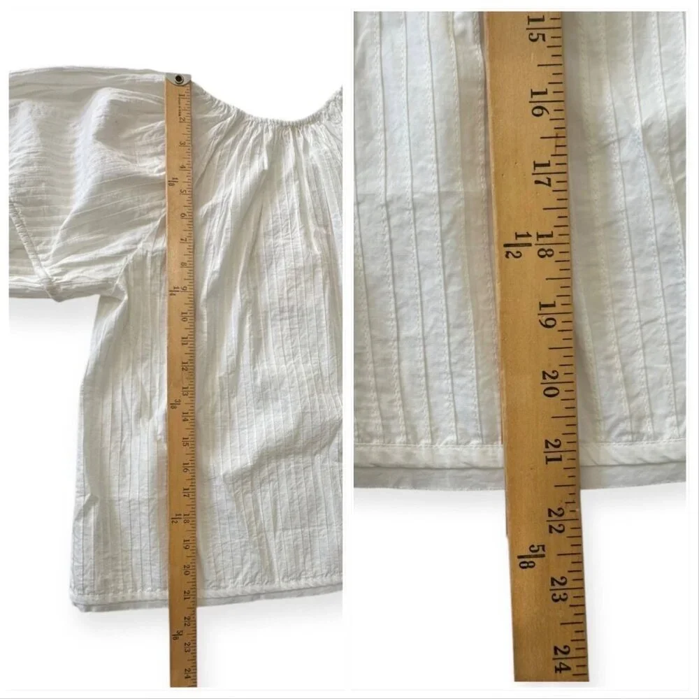 Ulla Johnson White‎ Cotton Laurenza Blouse, puff sleeves, Size 0, New with Tag